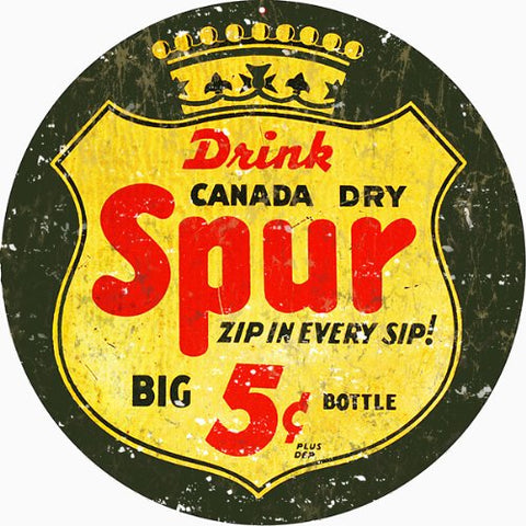 Reproduction Spur Canada Dry Sign 14 Round