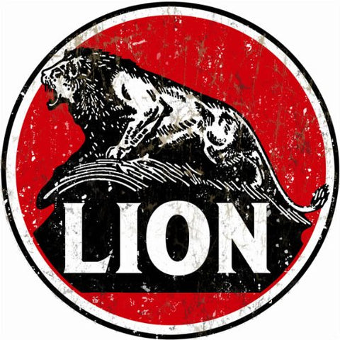 Reproduction Lion Motor Oil Sign 14 Round