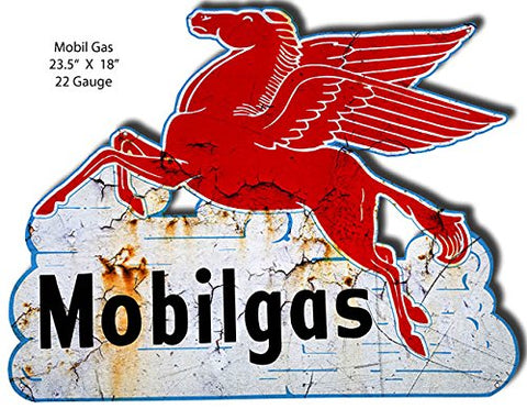 ArtFuzz Vintage Mobilgas Pegasus Reproduction Sign 18x23.5