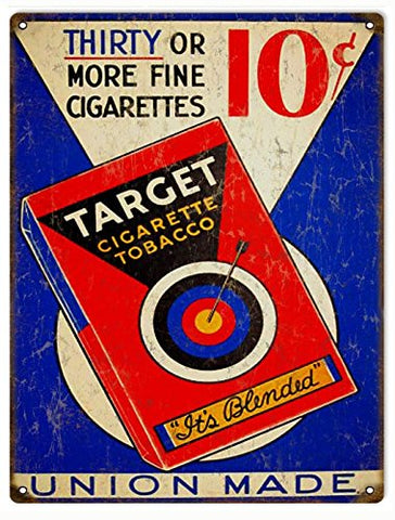 Vintage Target Cigar Reproduction Sign 9x12