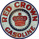 Reproduction Red Crown Gasoline Sign 14 Round