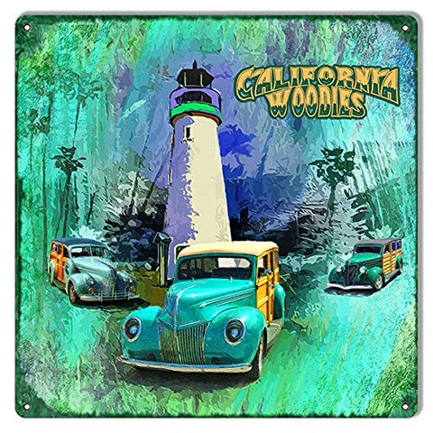 California Woodies Sign 12x12 By Artist Phillip Hamilton