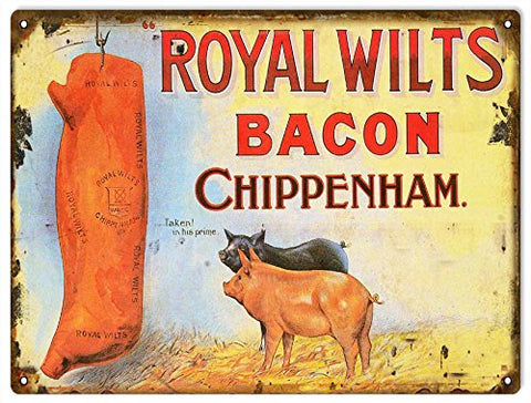 Vintage Royal Wilts Bacon Reproduction Sign 9x12