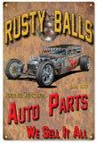 Rusty Balls Auto Parts Garage Sign 16x24