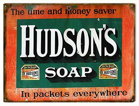 Nostalgic Hudsons Soap Reproduction Sign 9x12