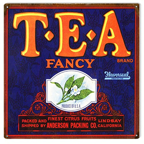 Vintage TEA Produce Reproduction Sign 12x12