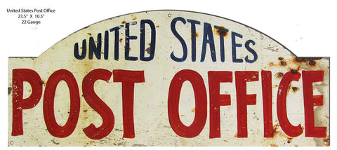 United States Post Office Vintage Looking Repro’d. Metal Cut Out Sign 23.5×10.5