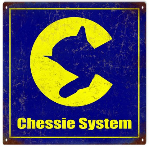 Reproduction Chessie System Railroad Sign 12x12