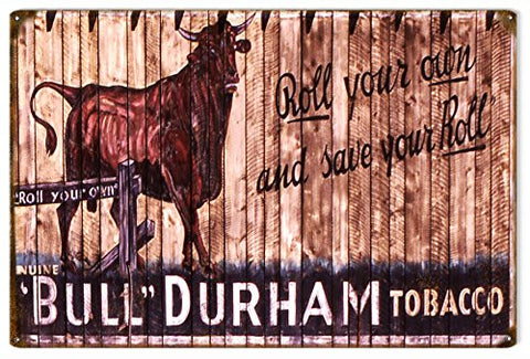 Vintage Bull Durham Ciga Reproduction r Sign 12x18