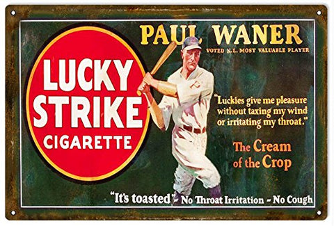 Vintage Lucky Strikes Cigarette Reproduction Sign 12x18