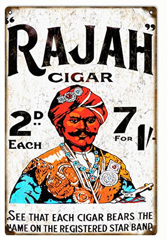 Vintage Rajah Cigar Reproduction Sign 12x18