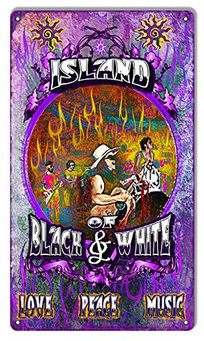 Island Of Black & White Love Peace Music By Artist Phil Hamilton 8x14