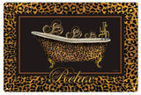 Reproduction Leopard Claw Tub Relax Sign