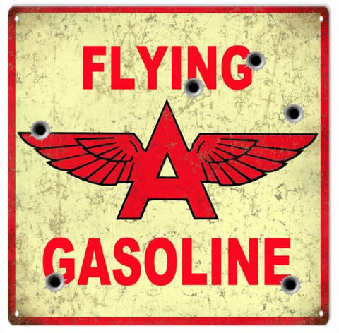 Reproduction Flying A Gasoline Sign 12x12