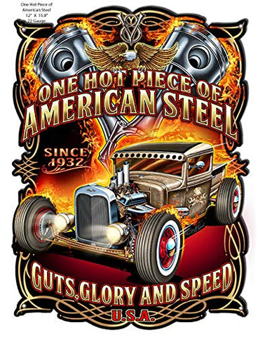 Guts Glory Speed Cut Out Hot Rod Sign By Steve McDonald 12×15.8