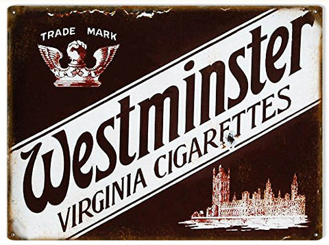 Vintage Westminster Cigarettes Reproduction Sign 9x12