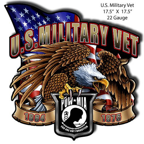 US Military Vet Cut Out Wall Art Metal Sign By Steve McDonald 17.5x17.