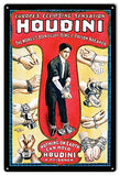 Handcuff King Houdini Wall Art Reproduction Magician Metal Sign 12x18