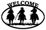 Welcome Cowboys Cut Out Wall Decor Silhouette Metal Sign 12×18