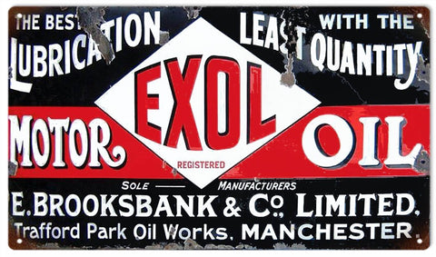 Reproduction Exol Oil Sign 8x14