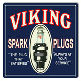 Viking Spark Plugs Reproduction Garage Shop Metal Sign 12×12