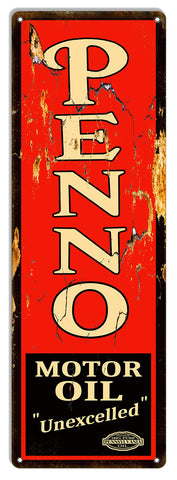 XL Penno Motor Oil Gas Station Metal Garage Art Sign Reprod. Vintage Looking