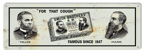 ArtFuzz Smith Brothers Cough Drops Reproduction Nostalgic Metal Sign 6x18