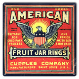 American Fruit Jar Rings Reproduction Country Metal Sign 12×12