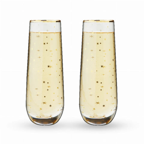 Starlight Stemless Champagne Flute Set By Twinestarlight St