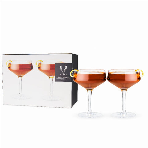 Angled Crystal Coupe Glasses By Viski