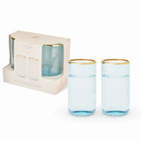 Aqua Bubble Glass Tumbler Set By Twine