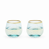 Aqua Bubble Stemless Wine Glass Set By Twine