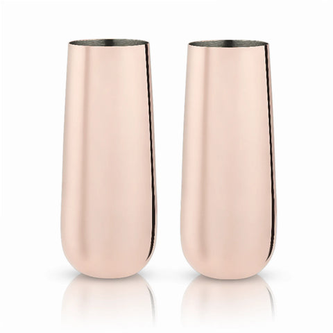 Copper Stemless Champagne Flutes By Viski