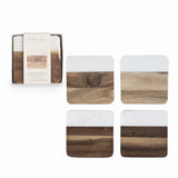 Marble & Acacia Coaster Set By Twine