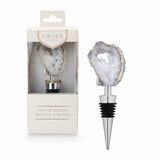 White Geode Bottle Stopper By Twine