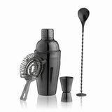 Gunmetal Black Barware Set By True