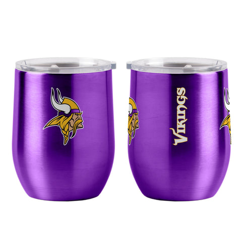 Minnesota Vikings Travel Tumbler 16oz Stainless Steel Curved