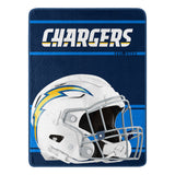 Los Angeles Chargers Blanket 46x60 Micro Raschel Run Design Rolled