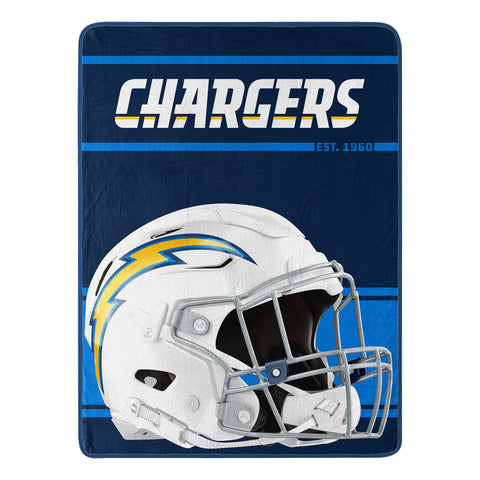 Los Angeles Chargers Blanket 46x60 Micro Raschel Run Design Rolled