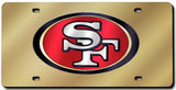 San Francisco 49ers License Plate Laser Cut Gold