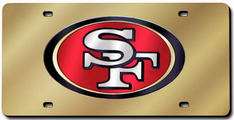 San Francisco 49ers License Plate Laser Cut Gold