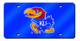 Kansas Jayhawks License Plate Laser Cut Navy - Special Order