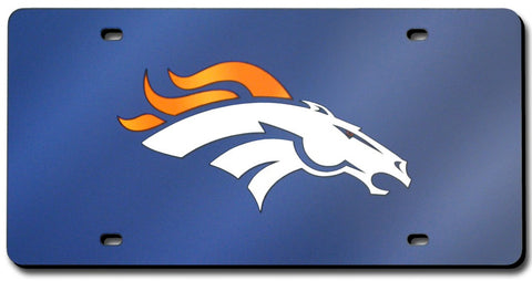 Denver Broncos License Plate Laser Cut Navy