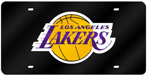 Los Angeles Lakers License Plate Laser Cut Black