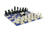 Chess Set- 3.75" Triple Weighted Chess Pieces (DQ) on Faux Leather Chess Board