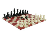 Chess Set- 3.75" Triple Weighted Chess Pieces (DQ) on Faux Leather Chess Board