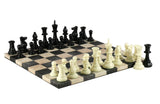 Chess Set- 3.75" Triple Weighted Chess Pieces (DQ) on Faux Leather Chess Board