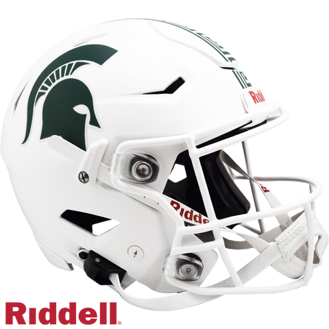 Michigan State Spartans Helmet Riddell Authentic Full Size SpeedFlex Style White - Special Order