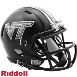 Virginia Tech Hokies Helmet - Riddell Replica Mini - Speed Style - Matte Black