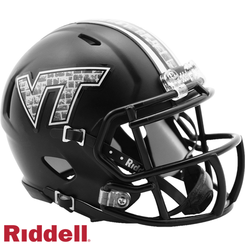 Virginia Tech Hokies Helmet - Riddell Replica Mini - Speed Style - Matte Black